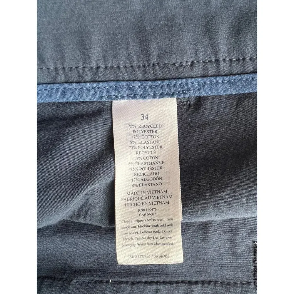Faherty All Day Shorts Men 34 Blue Performance Stretch Quick Dry Lightweight